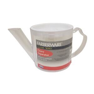 Farberware Classic Series 2 Cup Gravy Separator Fat Strainer Clear Plastic NOS